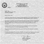 Letter from Dept of the Army for Sensei Dye's instruction